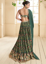 Load image into Gallery viewer, Green Multi Colour Floral Printed Designer Embroidered Lehenga Choli