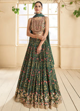 Load image into Gallery viewer, Green Multi Colour Floral Printed Designer Embroidered Lehenga Choli