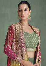 Load image into Gallery viewer, Green Multicolor Sharara Suit with Exquisite Detailing