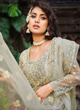 Load image into Gallery viewer, Grey Heavy Embroidered Designer Anarkali Suit