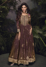 Load image into Gallery viewer, Intricate Embroidered Brown Anarkali Gown