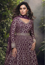 Load image into Gallery viewer, Intricate Embroidered Purple Anarkali Gown