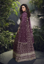 Load image into Gallery viewer, Intricate Embroidered Purple Anarkali Gown