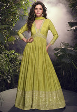 Load image into Gallery viewer, Intricate Embroidered Yellow Anarkali Gown