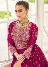 Load image into Gallery viewer, Mesmerizing Magenta and Green Embroidered Sharara Suit