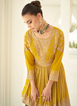Load image into Gallery viewer, Mesmerizing Yellow and Green Embroidered Sharara Suit