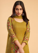 Load image into Gallery viewer, Mustard Sequins Embroidered Pant Style Suit