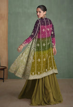 Load image into Gallery viewer, Olive Multicolor Sharara Suit with Exquisite Detailing