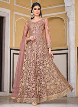 Load image into Gallery viewer, Peach Embroidered Lehenga/Pant Style Designer Anarkali