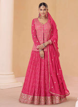 Load image into Gallery viewer, Pink Heavy Embroidered Koti Style Designer Lehenga Choli