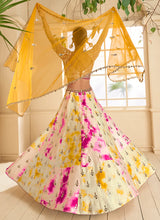 Load image into Gallery viewer, Pink Multi Colour Floral Printed Designer Embroidered Lehenga Choli
