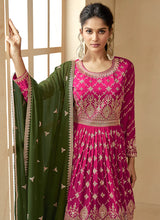 Load image into Gallery viewer, Pink and Green Embroidered Lehenga Choli