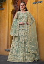 Load image into Gallery viewer, Pista Green Heavy Embroidered Designer Anarkali