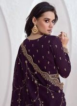 Load image into Gallery viewer, Purple Elegance Reimagined Designer Anarkali Suit