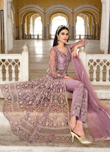 Load image into Gallery viewer, Purple Embroidered Lehenga/Pant Style Designer Anarkali