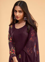 Load image into Gallery viewer, Purple Sequins Embroidered Pant Style Suit