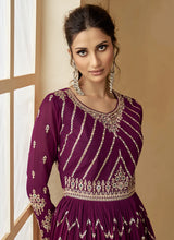 Load image into Gallery viewer, Purple and Teal Embroidered Lehenga Choli