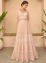 Load image into Gallery viewer, Radiant Pink Lucknowi Embroidered Anarkali Gown