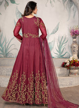 Load image into Gallery viewer, Red Kalidar Embroidered Designer Anarkali Suit