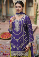 Load image into Gallery viewer, Refined Radiance Embroidered Blue Palazzo Set