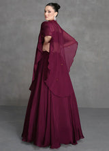 Load image into Gallery viewer, Regal Elegance Deep Wine Jacket Style Lehenga Set
