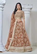 Load image into Gallery viewer, Royal Embroidered Brown Lehenga for the Modern Maharani
