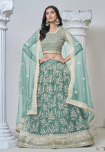 Load image into Gallery viewer, Royal Embroidered Green Lehenga for the Modern Maharani