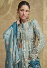 Load image into Gallery viewer, Royal Radiance Light Blue Anarkali Gown-2