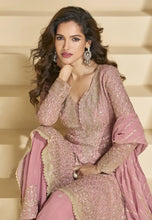 Load image into Gallery viewer, Soft Hue Embroidered Pink Palazzo Suit-2