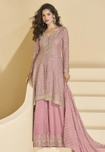 Load image into Gallery viewer, Soft Hue Embroidered Pink Palazzo Suit