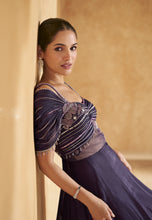 Load image into Gallery viewer, Sophisticated Embroidered Purple Anarkali Gown