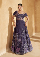 Load image into Gallery viewer, Sophisticated Embroidered Purple Anarkali Gown