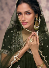Load image into Gallery viewer, Stunning Embroidered Green Anarkali