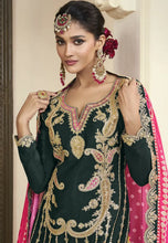 Load image into Gallery viewer, Timeless Grace Embroidered Black-Pink Dhoti Style Outfit