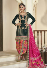 Load image into Gallery viewer, Timeless Grace Embroidered Black-Pink Dhoti Style Outfit