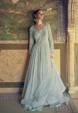 Load image into Gallery viewer, Timeless Grace Intricately Embroidered Blue Anarkali Gown