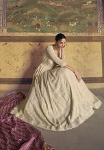Load image into Gallery viewer, Timeless Grace Intricately Embroidered Ivory Anarkali Gown