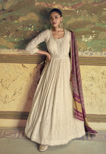 Load image into Gallery viewer, Timeless Grace Intricately Embroidered Ivory Anarkali Gown