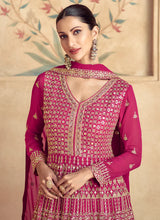 Load image into Gallery viewer, Timeless Grace Pink Embroidered Anarkali Gown