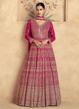 Load image into Gallery viewer, Timeless Grace Pink Embroidered Anarkali Gown