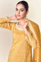 Load image into Gallery viewer, Timelessly Embellished Honey Yellow Sharara Suit