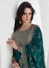 Load image into Gallery viewer, Turquoise Elegance Reimagined Designer Anarkali Suit