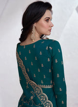 Load image into Gallery viewer, Turquoise Elegance Reimagined Designer Anarkali Suit