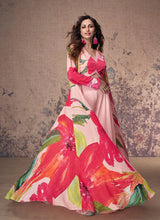 Load image into Gallery viewer, Vibrant Blooms Pink Multicolor Floral Jacket Style Palazzo