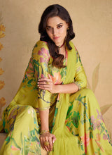Load image into Gallery viewer, Vibrant Green Multicolor Floral Sharara Style Suit