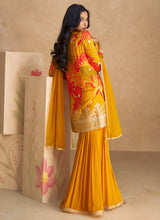 Load image into Gallery viewer, Vibrant Orange Multicolor Floral Sharara Style Suit