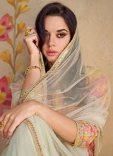 Load image into Gallery viewer, Vibrant White Multicolor Floral Sharara Style Suit
