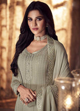 Load image into Gallery viewer, Almond Green Mirror Embroidered Indo Western Style Lehenga fashionandstylish.myshopify.com