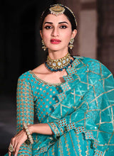 Load image into Gallery viewer, Aqua Blue Heavy Embroidered Designer Lehenga Choli fashionandstylish.myshopify.com