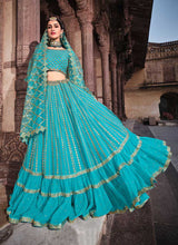 Load image into Gallery viewer, Aqua Blue Heavy Embroidered Designer Lehenga Choli fashionandstylish.myshopify.com
